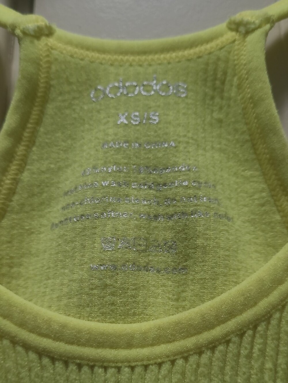 Neon Yellow Ribbed Racerback Tank Top - Picture 2 of 3